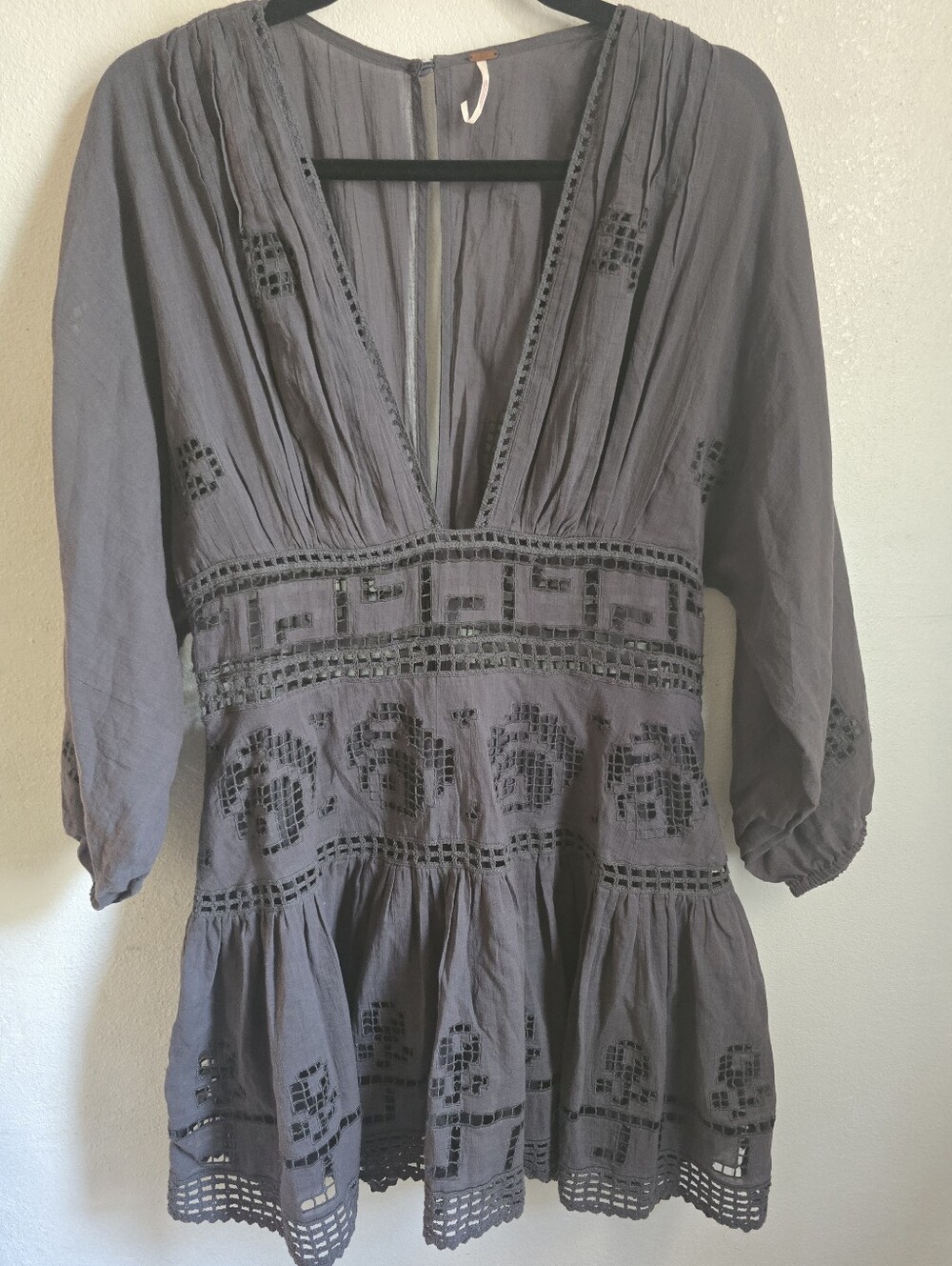 FREE PEOPLE Tea Time Embroidered Dress Size 8